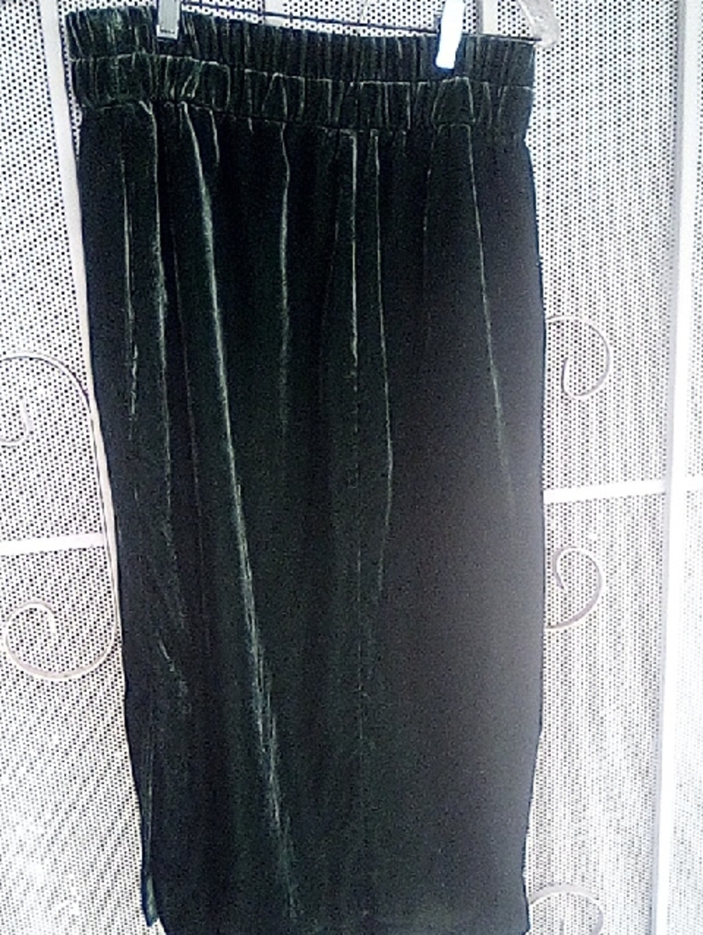 J. Crew Dark Green Velvet Maxi Skirt